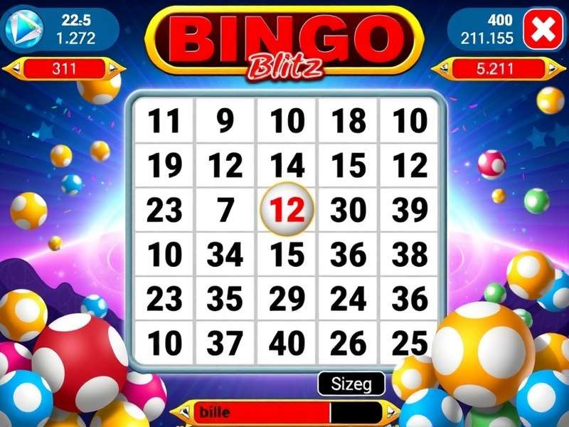 Bingo Blitz Game Interface showing cards and coins