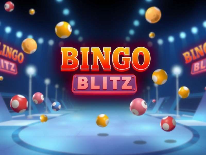 Bingo Blitz Game Interface showing login screen and bonus features