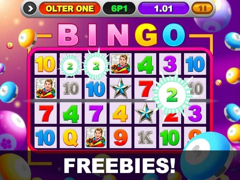 Bingo Blitz game interface showing free credit bonuses and wheel spin