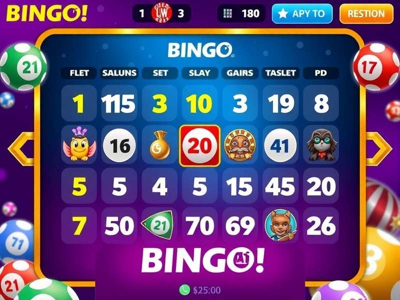 Bingo Blitz Game Interface showing bingo cards and power-ups