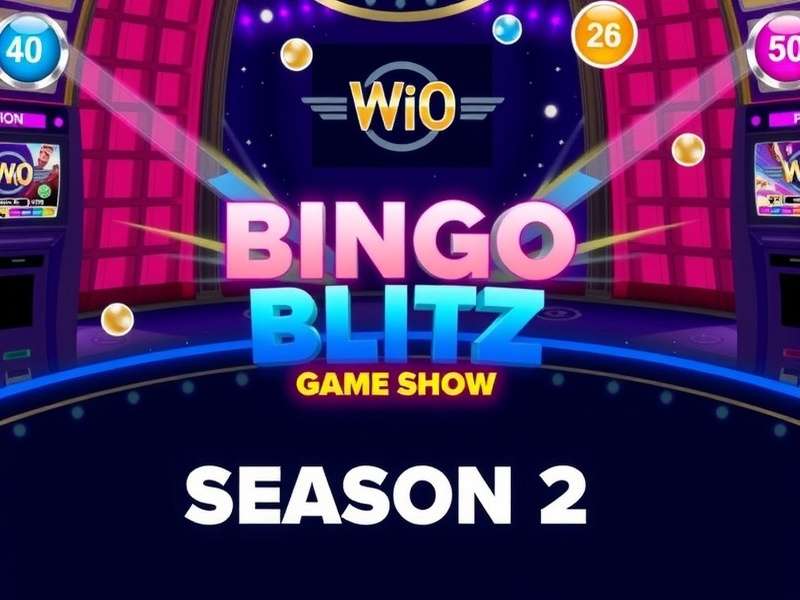 Bingo Blitz Game Show Season 2 – vibrant stage with contestants and bingo cards