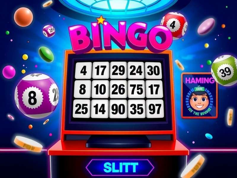 Bingo Blitz On Tv – Game Show Stage with Vibrant Lights and Bingo Cards