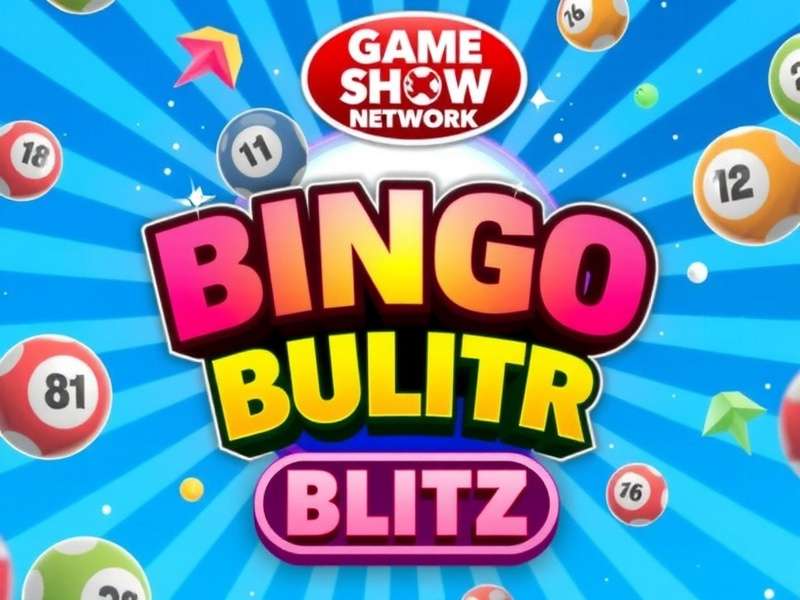Bingo Blitz Game Show Network studio with vibrant lights and players